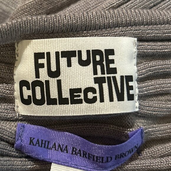 Future Collective Gray Twisted Back Sweater Modern Minimalist Retro - Picture 4 of 7
